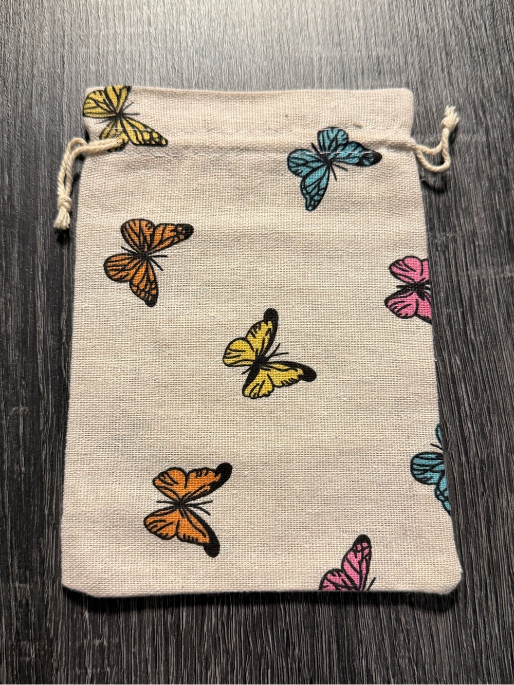 NWOT/NEW Burlap Butterfly Pouch / Bag Dolly Parton Inspired Generic Brand 5”x7”